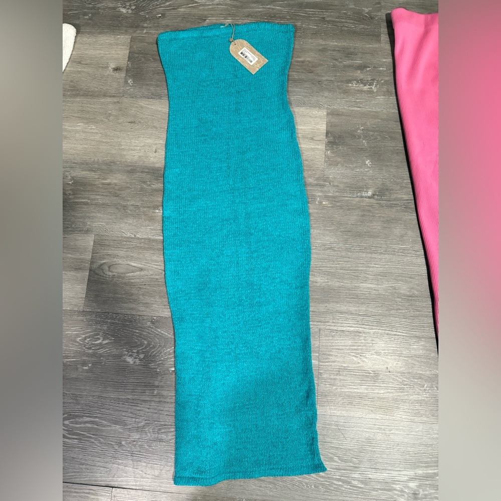 Meshki Turquoise Knit tube dress
